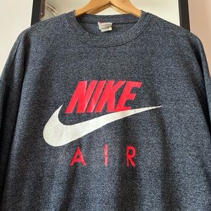 Vintage 80s Nike Air crewneck hoodie sweater sweatshirt Jordan grey tag infrared